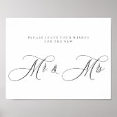 Calligraphy Simple Mr Mrs Signature Poster (Vorne)