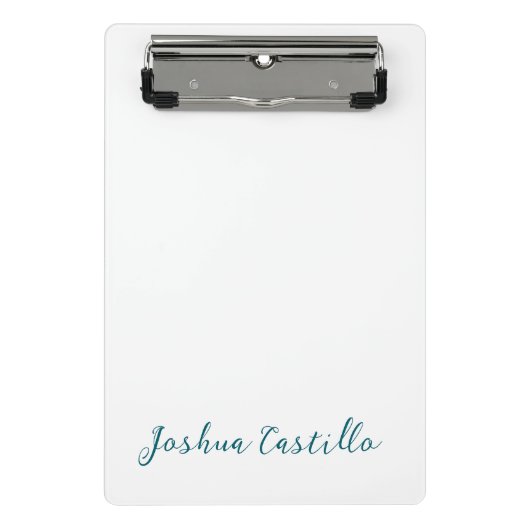 Calligraphy Simple Plain Professional Name Mini Klemmbrett (Vorderseite)