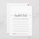 Calligraphy Simple Silver Bucket List Cards Postkarte<br><div class="desc">Diese einfachen Silberbestückkarten sind die ideale Kalligrafie für einen rustikalen Hochzeitsempfang oder Brautparty. Das schlichte und elegante Design zeichnet sich durch klassische und extravagante Schrift-Typografie in Silber aus. Ändern Sie den Wortlaut in Anzug jedes Lebensereignisses. Das Schild der Schaufelliste wird separat verkauft.</div>