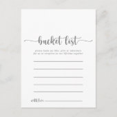 Calligraphy Simple Silver Bucket List Cards Postkarte (Vorderseite)