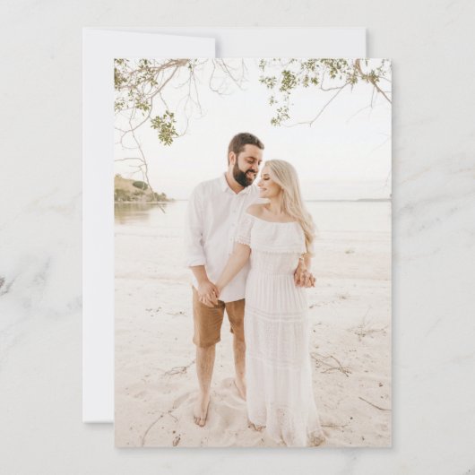 Calligraphy Simple Wedding Foto Save the Date (Rückseite)