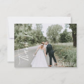 Calligraphy Single Foto Wedding Vielen Dank Dankeskarte (Vorderseite)