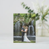 Calligraphy Skript kundenspezifische Foto Hochzeit Postkarte (Stehend Vorderseite)