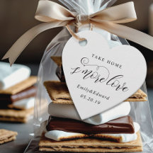 Calligraphy S'more Liebe Wedding Heart Shaped