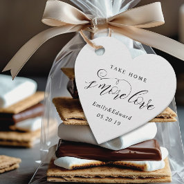 Calligraphy S'more Liebe Wedding Heart Shaped Geschenkanhänger
