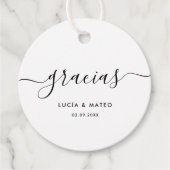 Calligraphy Spanisch Vielen Dank Wedding Gracias Geschenkanhänger (Vorderseite)