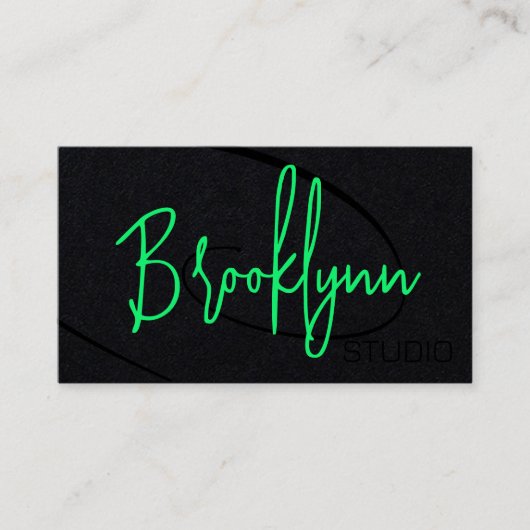 Calligraphy Style Beruflich Hair Studio Black Visitenkarte (Vorderseite)