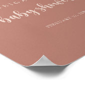 Calligraphy Terracotta Babydusche Willkommen Poster (Ecke)