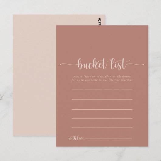 Calligraphy Terracotta Ecket List Cards Postkarte (Vorne/Hinten)