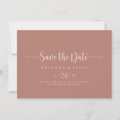 Calligraphy Terracotta Horizontal Wedding Save The Date (Vorderseite)