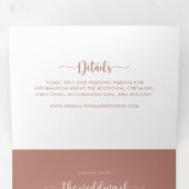 Calligraphy Terracotta Wedding Dreifach Gefaltete Einladung (Innen Erste Seite)