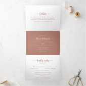 Calligraphy Terracotta Wedding Dreifach Gefaltete Einladung (Innenseite)