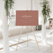 Calligraphy Terracotta Wedding Welcome Sign Poster