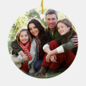 Calligraphy Thankful Grateful Blessed Plaid Photo Keramik Ornament (Hinten)