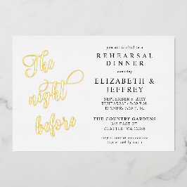 Calligraphy The Night Before Rehearsal Dinner Folieneinladung