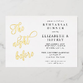 Calligraphy The Night Before Rehearsal Dinner Folieneinladung
