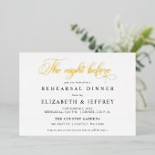 Calligraphy The Night Before Rehearsal Dinner Folieneinladung (Stehend vorne)