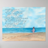 Calligraphy Traveler Gedicht am Strand von Waterco Poster (Vorne)