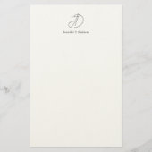 Calligraphy trendy classical monogram  briefpapier (Vorderseite)