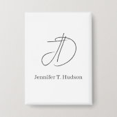 Calligraphy trendy classical monogram  button (Vorderseite)