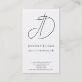 Calligraphy trendy classical monogram profile card visitenkarte (Vorderseite)