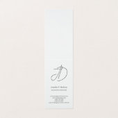 Calligraphy trendy classical script monogram grey visitenkarten (Außenseite Aufgefaltet)