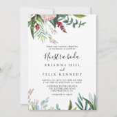 Calligraphy Tropical Floral Nuestra Boda Wedding Einladung (Vorderseite)
