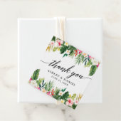 Calligraphy Tropical Floral Wedding Vielen Dank Geschenkanhänger (Beispiel)
