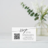 Calligraphy UAWG Wedding Simple Minimalistisch QR Begleitkarte (Stehend Vorderseite)