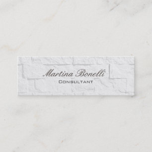 Calligraphy Wall Brick Skinny Clear Business Card Mini Visitenkarte
