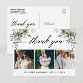 Calligraphy Watercolor Greenerity Wedding Vielen D Postkarte (Vorne/Hinten)