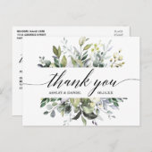 Calligraphy Watercolor Greenerity Wedding Vielen D Postkarte (Vorne/Hinten)