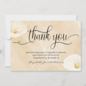 Calligraphy Watercolor Lilien Beerdigung Danke (Vorderseite)
