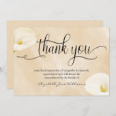 Calligraphy Watercolor Lilien Beerdigung Danke (Vorne/Hinten)