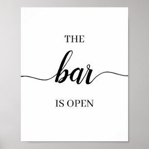 Calligraphy Wedding Bar Sign Poster
