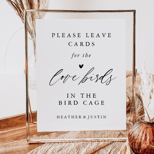 Calligraphy Wedding Bird Cage Wedding Cards Zeiche Poster