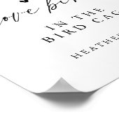 Calligraphy Wedding Bird Cage Wedding Cards Zeiche Poster (Ecke)