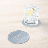 Calligraphy Wedding Cheers Dusty Blue ID771 Runder Pappuntersetzer (Vor Ort)