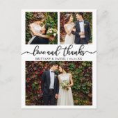 Calligraphy Wedding Collage 3 Foto Vielen Dank Postkarte (Vorderseite)