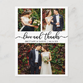 Calligraphy Wedding Collage 3 Foto Vielen Dank Postkarte