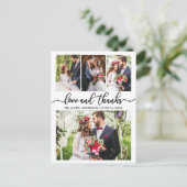 Calligraphy Wedding Collage Liebe Dank 4 Foto Postkarte (Stehend Vorderseite)
