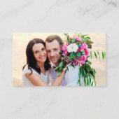 Calligraphy Wedding Details Web QR Foto Hot Pink Begleitkarte (Rückseite)