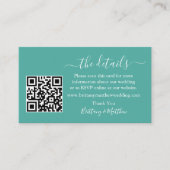 Calligraphy Wedding Details Website QR Foto Aquama Begleitkarte (Vorderseite)