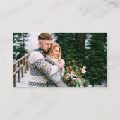 Calligraphy Wedding Details Website QR Foto Green Begleitkarte (Rückseite)