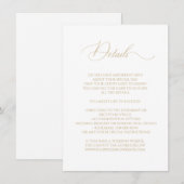 Calligraphy Wedding Fairy Tale Details Imitats Gol Begleitkarte (Vorne/Hinten)