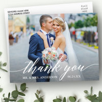Calligraphy Wedding Foto Bride Groom Vielen Dank W