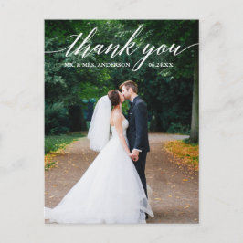Calligraphy Wedding Foto Elegant Vielen Dank Postkarte