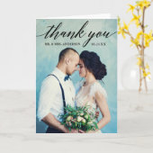 Calligraphy Wedding Foto Fold Danke Karte (Gelbe Blume)