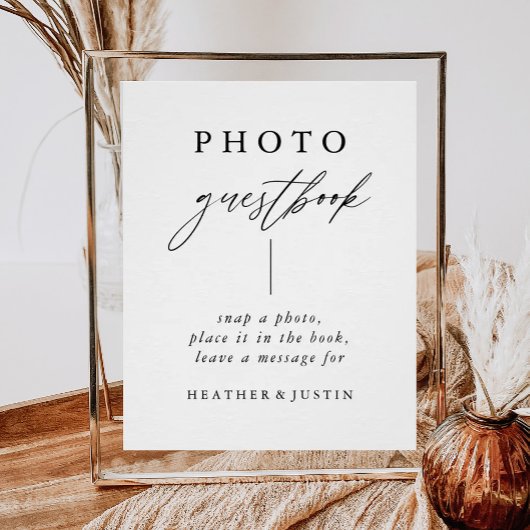 Calligraphy Wedding Foto Gästebuch Zeichenposter