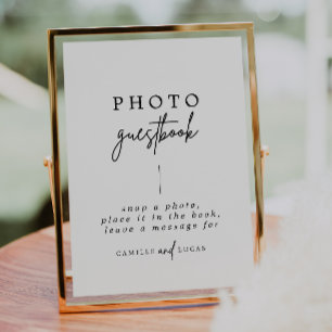 Calligraphy Wedding Foto Guestbook Sign Poster